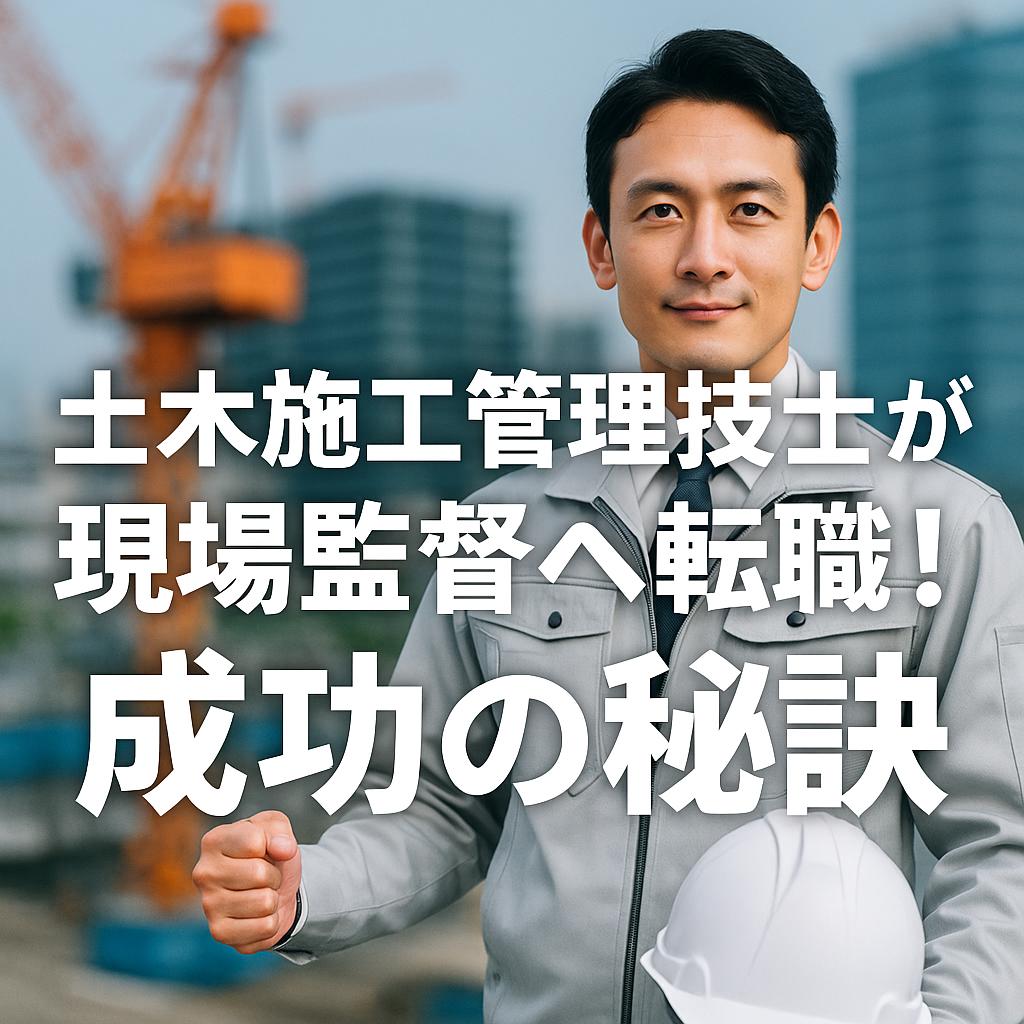 土木施工管理技士が現場監督へ転職！成功の秘訣