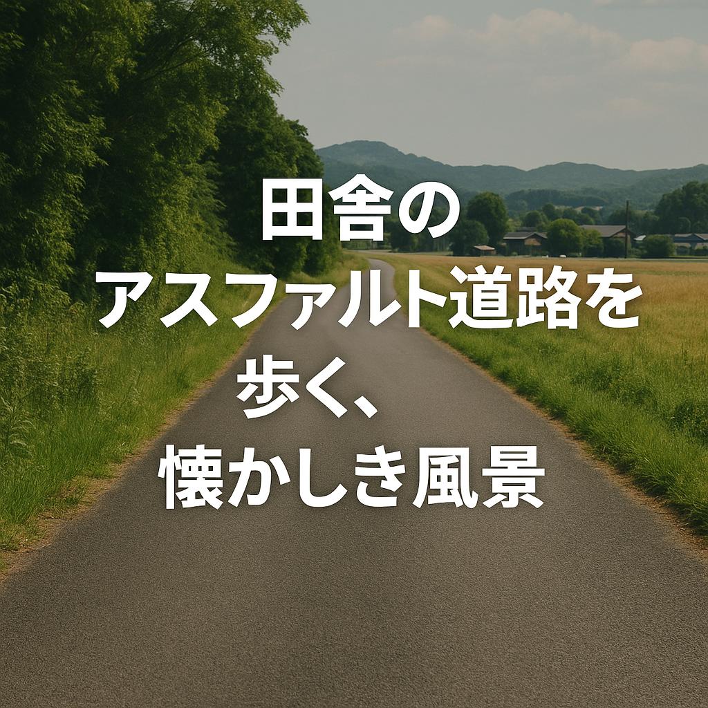 田舎のアスファルト道路を歩く、懐かしき風景