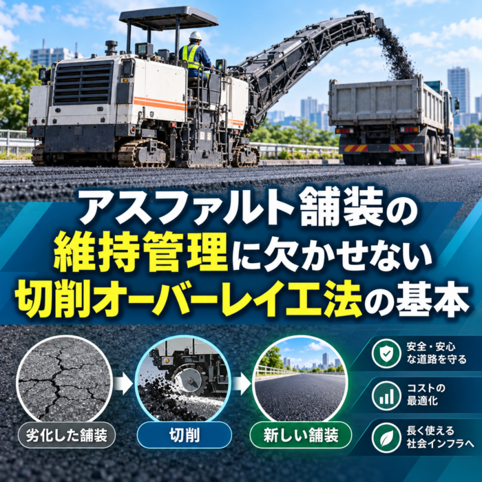 アスファルト舗装の維持管理に欠かせない切削オーバーレイ工法の基本
